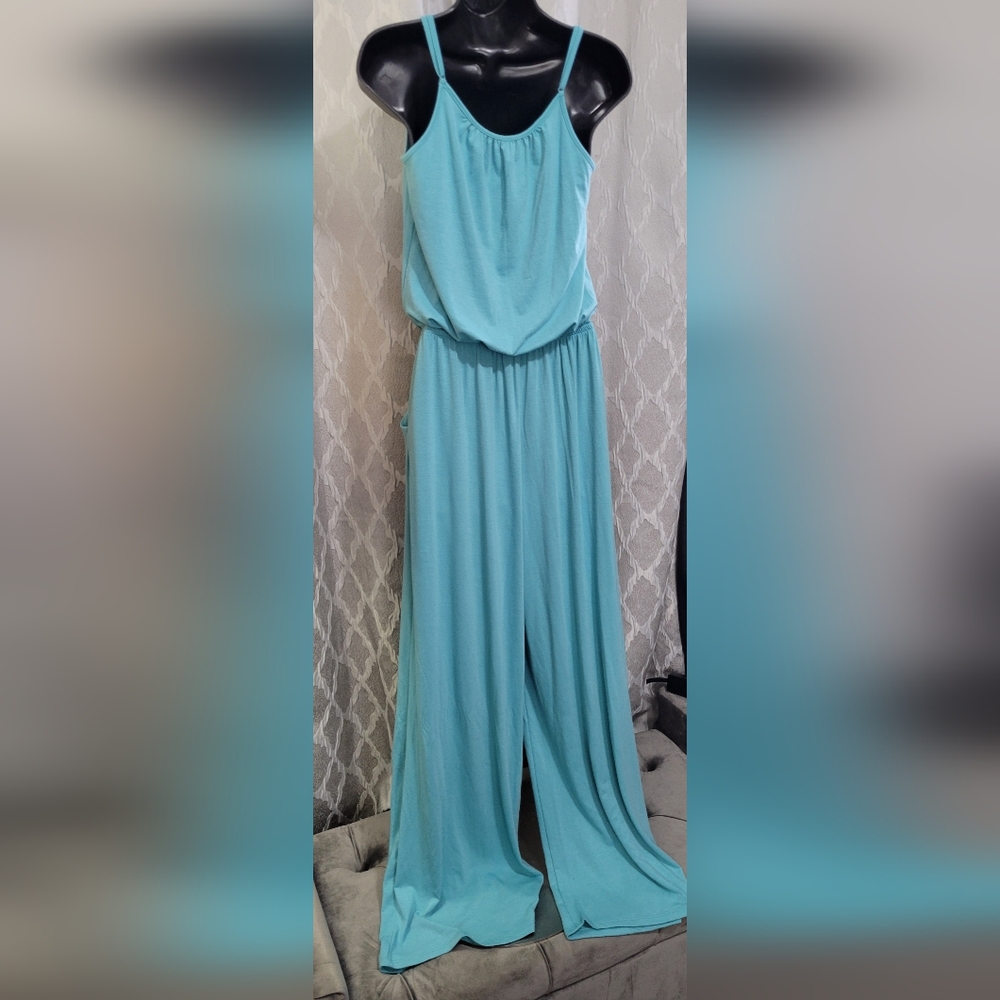 Zenana | Ash Mint Jumpsuit w/ Pockets | Adjustable Straps | Soft & Flowy - Picture 5 of 5